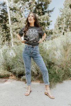 Cello Jeans THE JENNIFER HIGH RISE ACID WASH JEANS IN DARK ACID