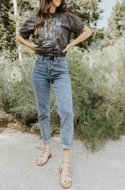 Cello Jeans THE JENNIFER HIGH RISE ACID WASH JEANS IN DARK ACID