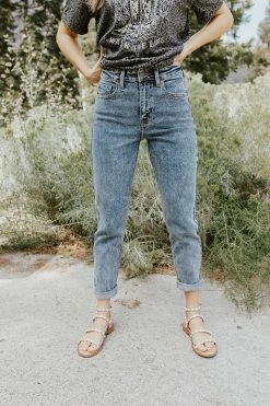 Cello Jeans THE JENNIFER HIGH RISE ACID WASH JEANS IN DARK ACID