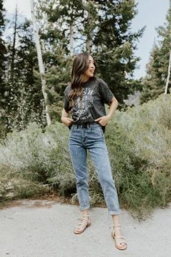 Cello Jeans THE JENNIFER HIGH RISE ACID WASH JEANS IN DARK ACID