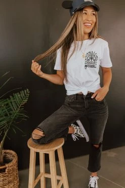 THE SMALL WORLD IN BLACK ADULT TEE BY HAPPY THREADS X PINK DESERT