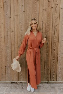 In Loom DRESSES THE FELICITY MIDI DRESS IN CLAY