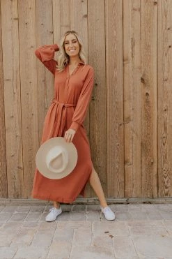 In Loom DRESSES THE FELICITY MIDI DRESS IN CLAY