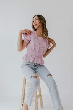 In Loom THE JANE SMOCKED TOP LAVENDER TOPS