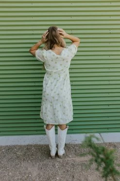 Polagram/Baevely THE LILLIAN TIERED DRESS IN LIME FLORAL