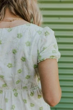 Polagram/Baevely THE LILLIAN TIERED DRESS IN LIME FLORAL