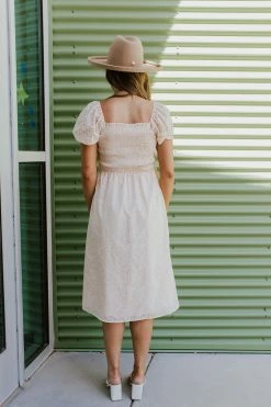 Paper Crane THE BRIA SMOCKED MIDI DRESS IN BLUSH DRESSES 9 Paper Crane THE BRIA SMOCKED MIDI DRESS IN BLUSH DRESSES