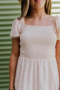 Paper Crane THE BRIA SMOCKED MIDI DRESS IN BLUSH DRESSES 8 Paper Crane THE BRIA SMOCKED MIDI DRESS IN BLUSH DRESSES