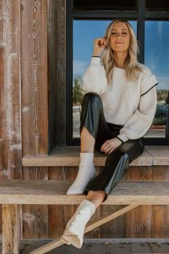 Miou Muse THE MOVES LIKE JAGGER FAUX LEATHER PANTS IN BLACK