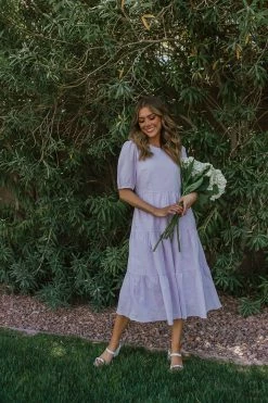 Listicle THE LOVE BUG MIDI DRESS IN LILAC