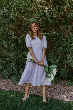 Listicle THE LOVE BUG MIDI DRESS IN LILAC