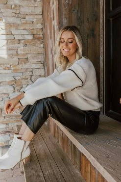 Miou Muse THE MOVES LIKE JAGGER FAUX LEATHER PANTS IN BLACK