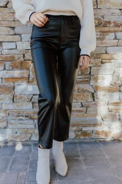 Miou Muse THE MOVES LIKE JAGGER FAUX LEATHER PANTS IN BLACK