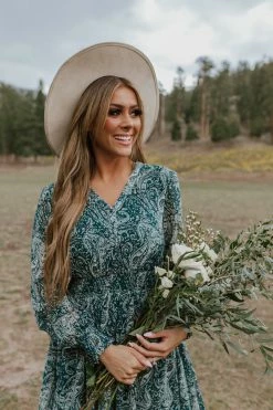 THE PINK DESERT PANDORA DRESS IN GREEN PAISLEY PD EXCLUSIVES