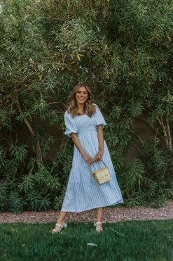 Aaron & Amber THE PAMMIE GINGHAM DRESS IN BLUE