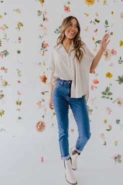 Wishlist TOPS THE OLIVER BUTTON DOWN TOP IN OATMEAL