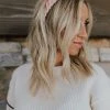FAIRE ACCESSORIES THE VELVET STRIPE HEADBAND IN BLUSH