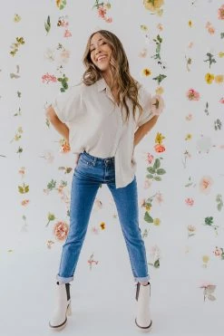 Wishlist TOPS THE OLIVER BUTTON DOWN TOP IN OATMEAL 9 Wishlist TOPS THE OLIVER BUTTON DOWN TOP IN OATMEAL