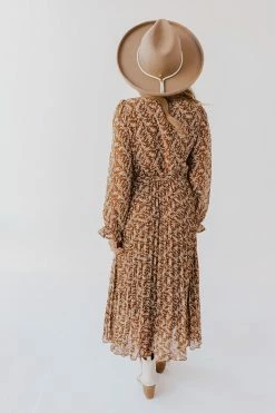 POLAGRAM THE BECCA FLORAL DRESS IN MOCHA DRESSES