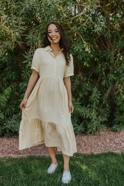 Trend Notes THE YORK TIERED COLLARED DRESS IN YELLOW DRESSES 8 Trend Notes THE YORK TIERED COLLARED DRESS IN YELLOW DRESSES