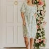 Polagram/Baevely THE EDEN FLORAL BABYDOLL DRESS IN LIGHT SAGE