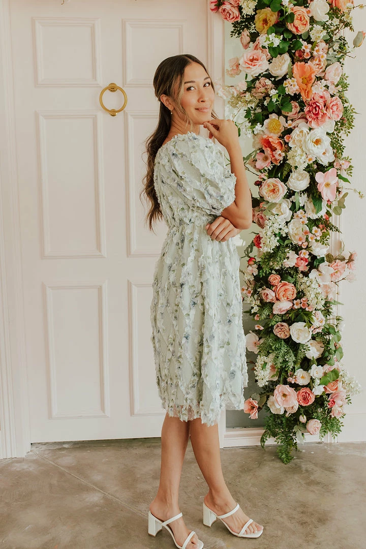 Polagram/Baevely THE EDEN FLORAL BABYDOLL DRESS IN LIGHT SAGE 3 Polagram/Baevely THE EDEN FLORAL BABYDOLL DRESS IN LIGHT SAGE