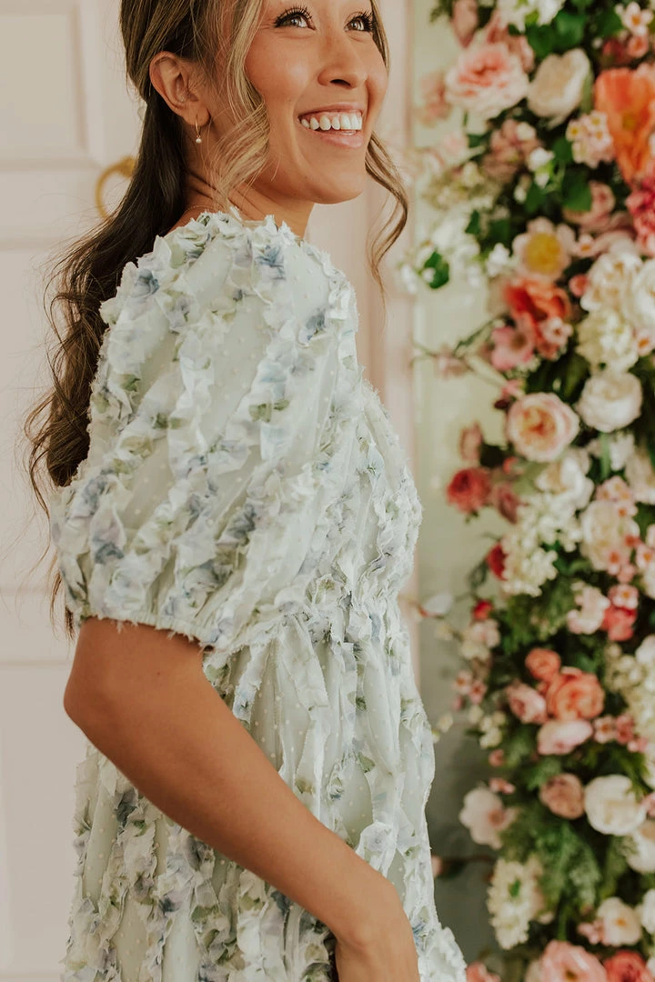 Polagram/Baevely THE EDEN FLORAL BABYDOLL DRESS IN LIGHT SAGE 4 Polagram/Baevely THE EDEN FLORAL BABYDOLL DRESS IN LIGHT SAGE