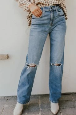 Sneak Peek BOTTOMS THE MERCY HIGH RISE JEANS IN MEDIUM WASH