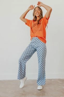 Polagram/Baevely THE CHANDLER CHECKERED PANTS IN BLUE