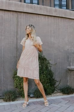 Mikarose THE BRENNA LACE DRESS IN ROSE DRESSES