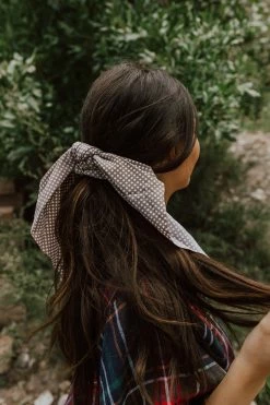Pretty Simple THE LAYTON SCRUNCHIE SCARF IN TAUPE NEW ARRIVALS