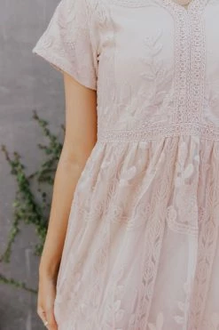 Mikarose THE BRENNA LACE DRESS IN ROSE DRESSES