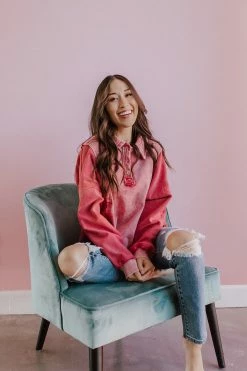 Oddi TOPS THE MCKENNA LONG SLEEVE TOP IN WASHED MAGENTA