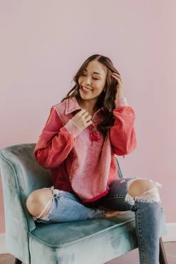 Oddi TOPS THE MCKENNA LONG SLEEVE TOP IN WASHED MAGENTA