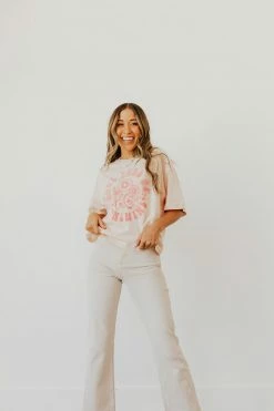 Honestee THE SOUL FULL OF SUNSHINE TEE IN LIGHT PINK NEW ARRIVALS