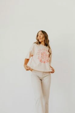 Honestee THE SOUL FULL OF SUNSHINE TEE IN LIGHT PINK NEW ARRIVALS