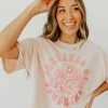 Honestee THE SOUL FULL OF SUNSHINE TEE IN LIGHT PINK NEW ARRIVALS
