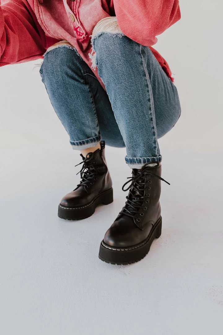 SHOES THE BETTYY BLACK COMBAT BOOTS BY STEVE MADDEN 2 SHOES THE BETTYY BLACK COMBAT BOOTS BY STEVE MADDEN