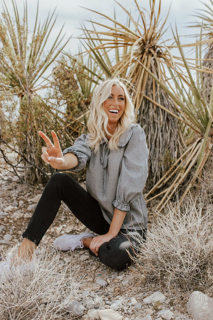 POLAGRAM THE CHARLOTTE CHECKERED BLOUSE IN BLACK AND WHITE 5 POLAGRAM THE CHARLOTTE CHECKERED BLOUSE IN BLACK AND WHITE