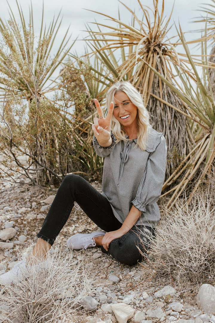 POLAGRAM THE CHARLOTTE CHECKERED BLOUSE IN BLACK AND WHITE 6 POLAGRAM THE CHARLOTTE CHECKERED BLOUSE IN BLACK AND WHITE