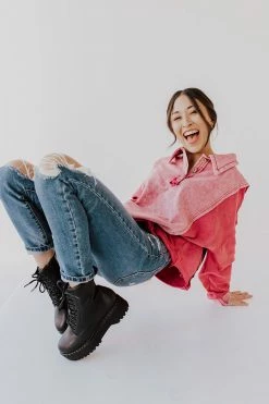 Oddi TOPS THE MCKENNA LONG SLEEVE TOP IN WASHED MAGENTA