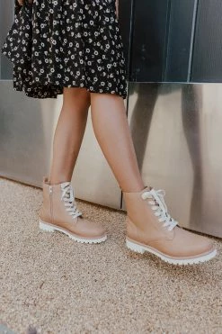 Shoe App THE AURORA LACE UP BOOT IN NUDE SHOES