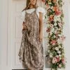 Final Touch Apparel THE DECLAN FLORAL MAXI DRESS IN DARK TAUPE NEW ARRIVALS