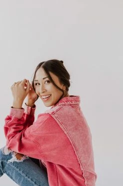 Oddi TOPS THE MCKENNA LONG SLEEVE TOP IN WASHED MAGENTA