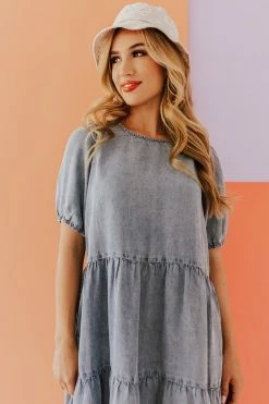 Calista THE DENVER TIERED BABYDOLL DRESS IN DENIM
