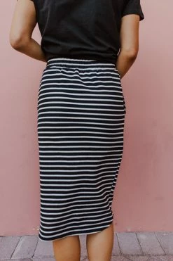 Polagram/Baevely THE STARLING STRIPED SKIRT IN BLACK AND WHITE SKIRTS