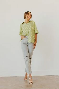 Pretty Garbage NEW ARRIVALS THE LUAU BUTTON DOWN SHIRT IN LIGHT GREEN