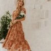 Polagram/Baevely THE BRIANE FLORAL MIDI DRESS IN BROWN NEW ARRIVALS