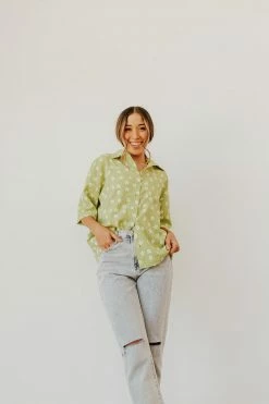 Pretty Garbage NEW ARRIVALS THE LUAU BUTTON DOWN SHIRT IN LIGHT GREEN