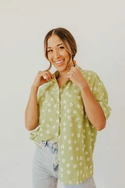 Pretty Garbage NEW ARRIVALS THE LUAU BUTTON DOWN SHIRT IN LIGHT GREEN